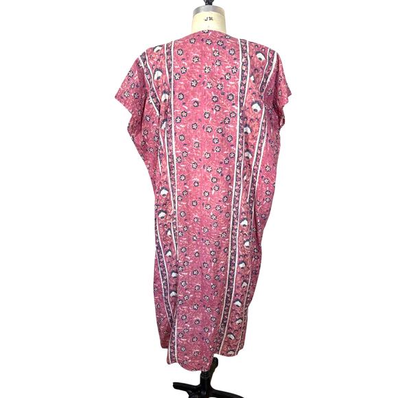 Emerson Fry Francina Caftan Rose Lurex One Size Vacation Resort Wear Boho - Picture 4 of 10